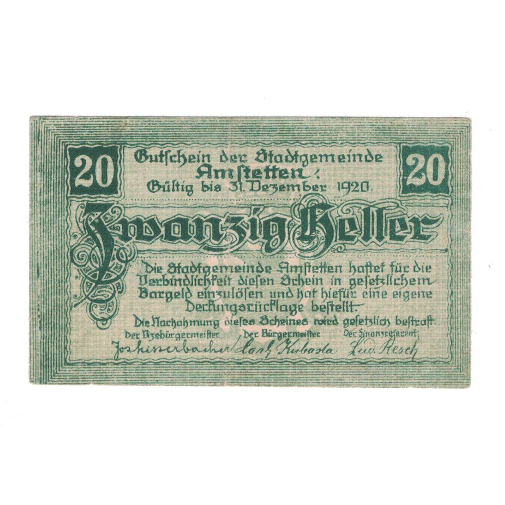 Banknote, Austria, 20 Heller, AU(50-53)