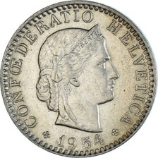 Munten, Zwitserland, 20 Rappen, 1954