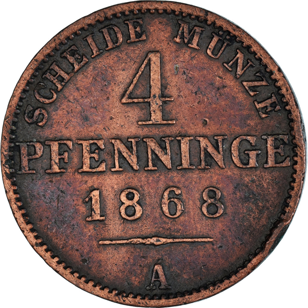 Coin, German States, 4 Pfennig, 1868