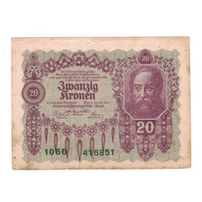 Banknote, Austria, 20 Kronen, 1922, 1922-01-02, KM:76, VF(20-25)