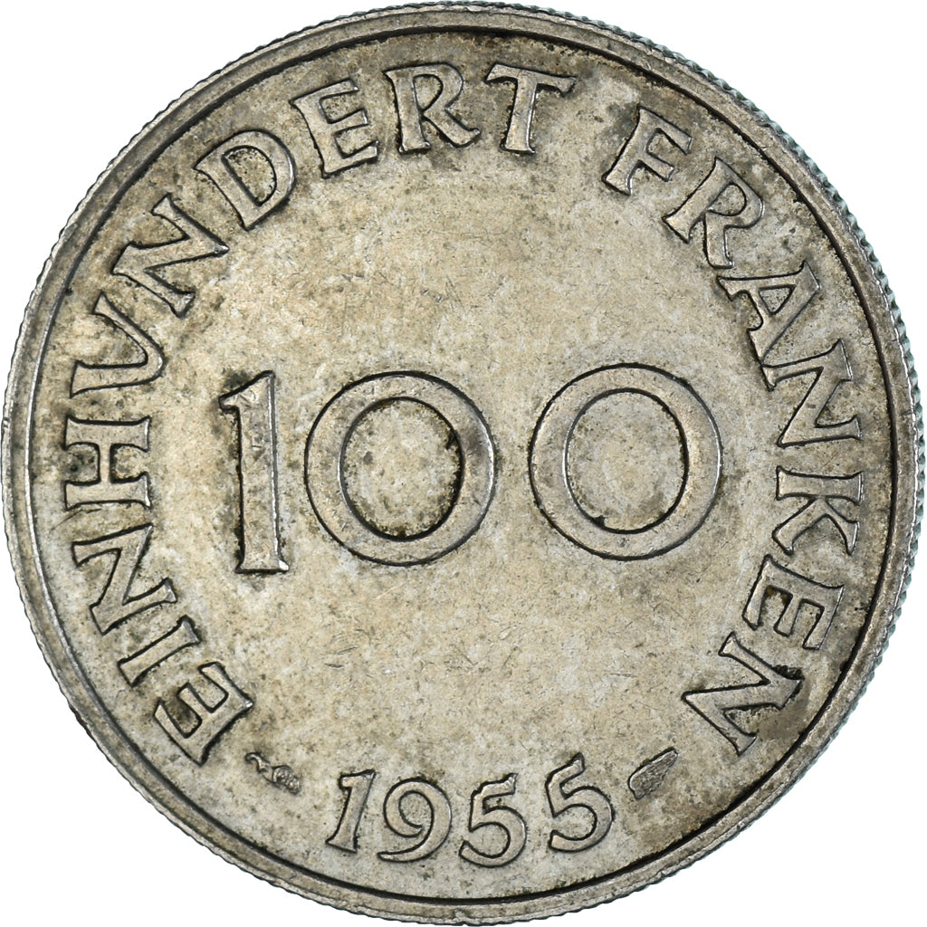 Monnaie, Saare, 100 Franken, 1955