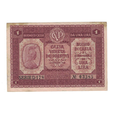 Banknote, Italy, 1 Lira, 1918, 1918-01-02, KM:M4, VF(30-35)