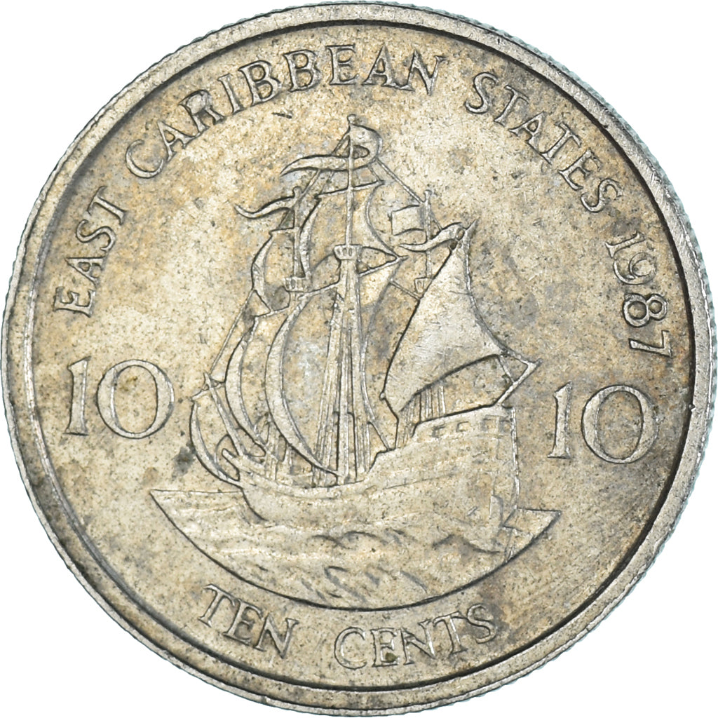 Moneda, Estados del Caribe Oriental , 10 Cents, 1987