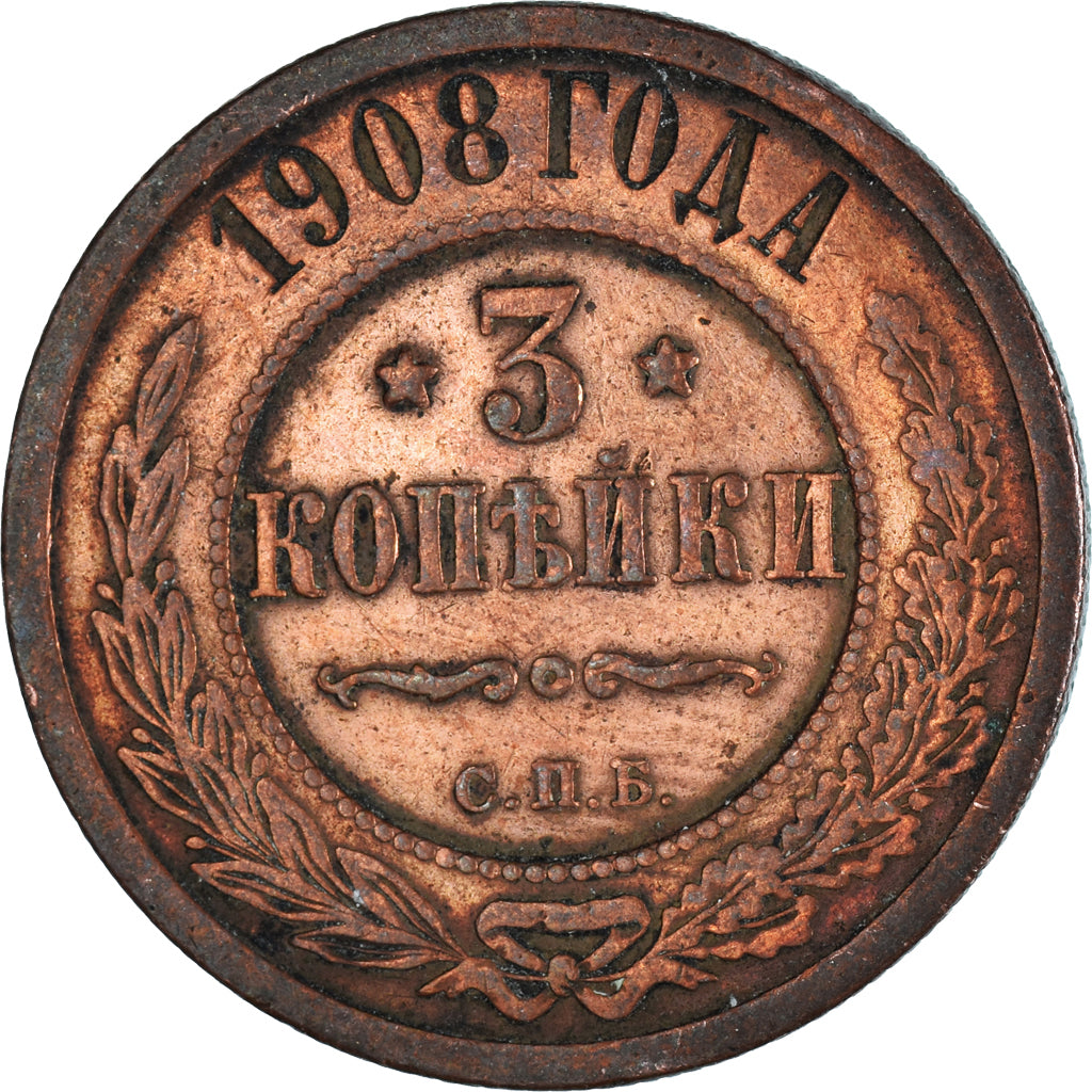 Münze, Russland, 3 Kopeks, 1908