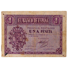 Banknote, Spain, 1 Peseta, 1937, 1937-10-12, KM:104a, VF(20-25)