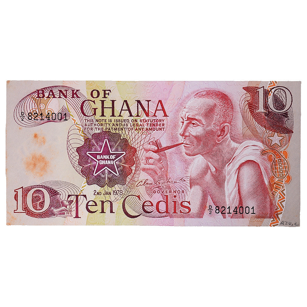 Banknote, Ghana, 10 Cedis, 1978, 1978-01-02, KM:16f, EF(40-45)