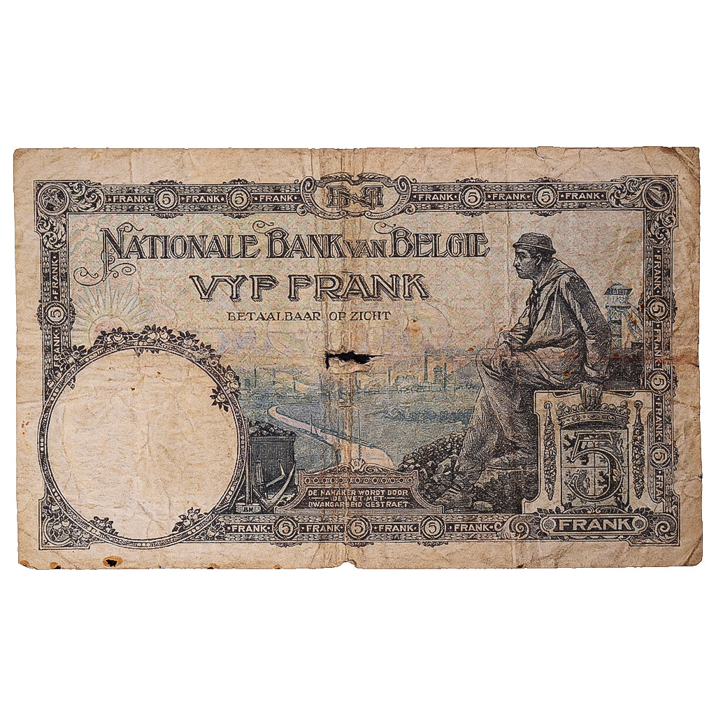 Banconote, Belgio, 5 Francs, KM:97b, B