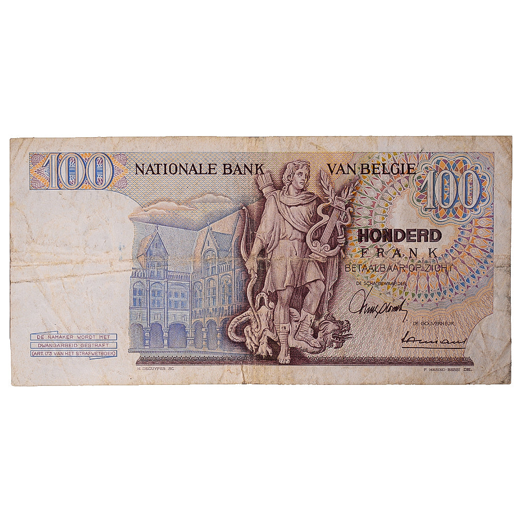 Geldschein, Belgien, 100 Francs, 1966, 10-10-1966, KM:134a, SGE