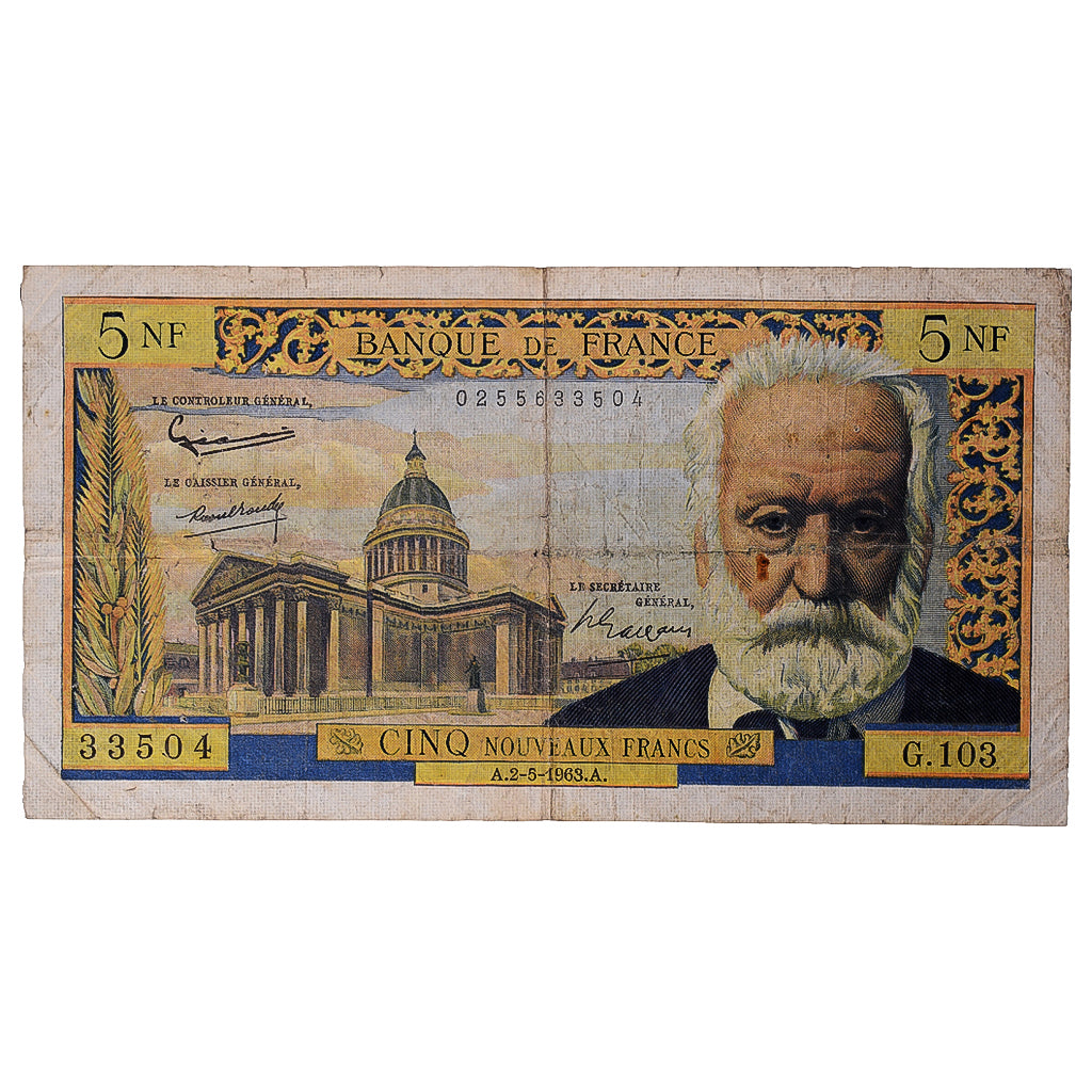 Francia, 5 Nouveaux Francs, 1963, G.103, MB, Fayette:56.14, KM:141a