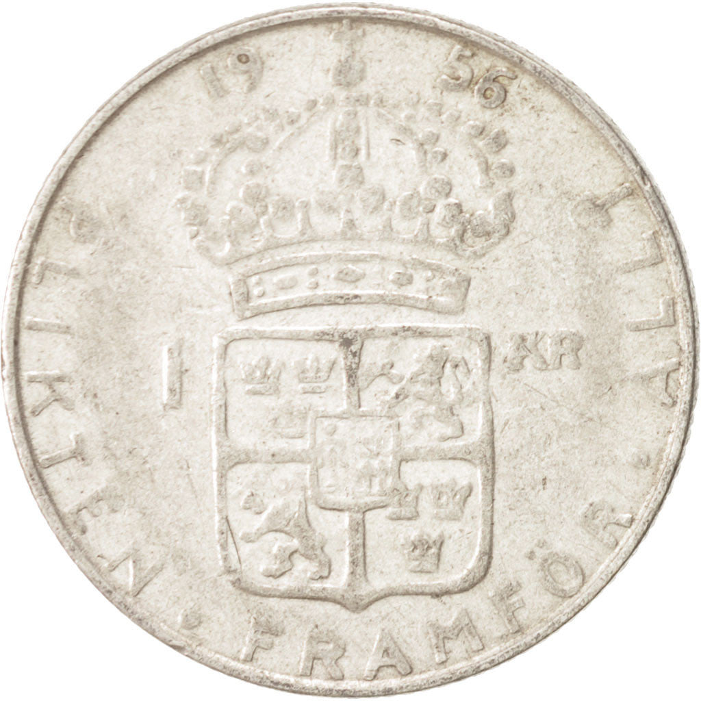 Sweden, Gustaf VI, Krona, 1956, EF(40-45), Silver, KM:826