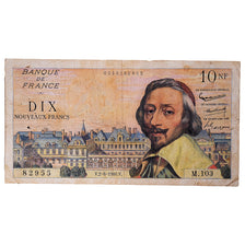 France, 10 Nouveaux Francs, Richelieu, 1960, M.103, VG(8-10), Fayette:57.8