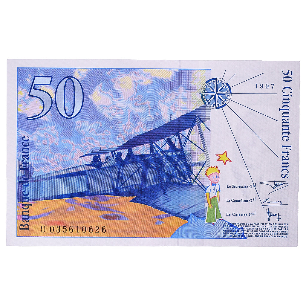 Frankrijk, 50 Francs, St Exupéry, 1997, U035610626, NIEUW, Fayette:73.4