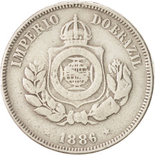 Brazil, Pedro II, 50 Reis, 1886, EF(40-45), Copper-nickel, KM:482