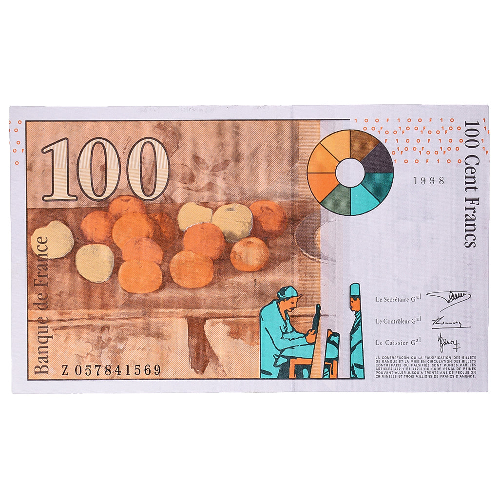 France, 100 Francs, Cézanne, 1998, Z057841569, TTB+, Fayette:74.2, KM:158a