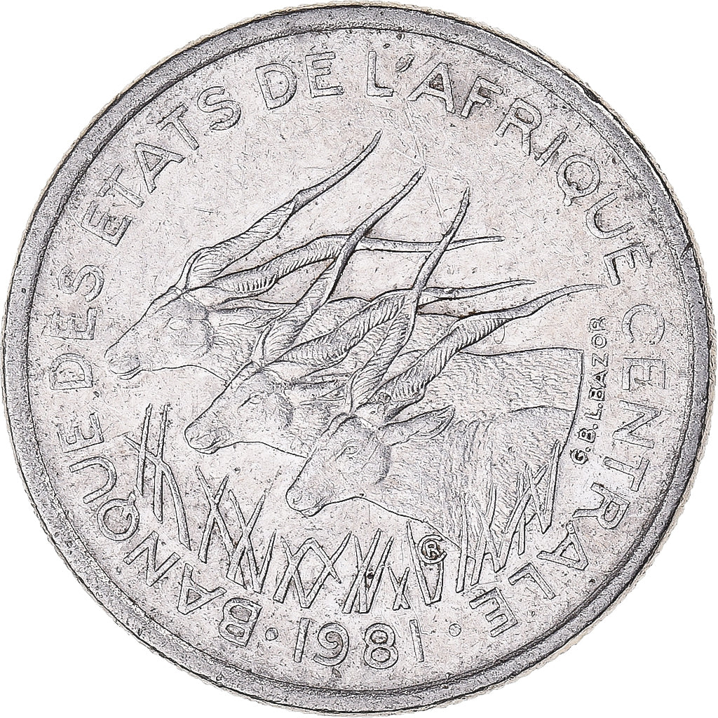 Coin, Central African States, 50 Francs, 1981