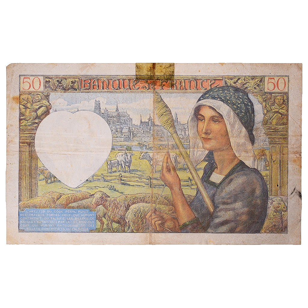 Francia, 50 Francs, Jacques Coeur, 1942, E.162, B, Fayette:19.18, KM:93