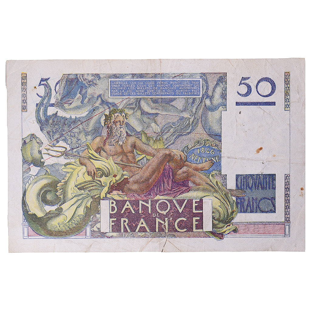 Frankreich, 50 Francs, Le Verrier, 1950, C.158, S+, Fayette:20.16, KM:127c
