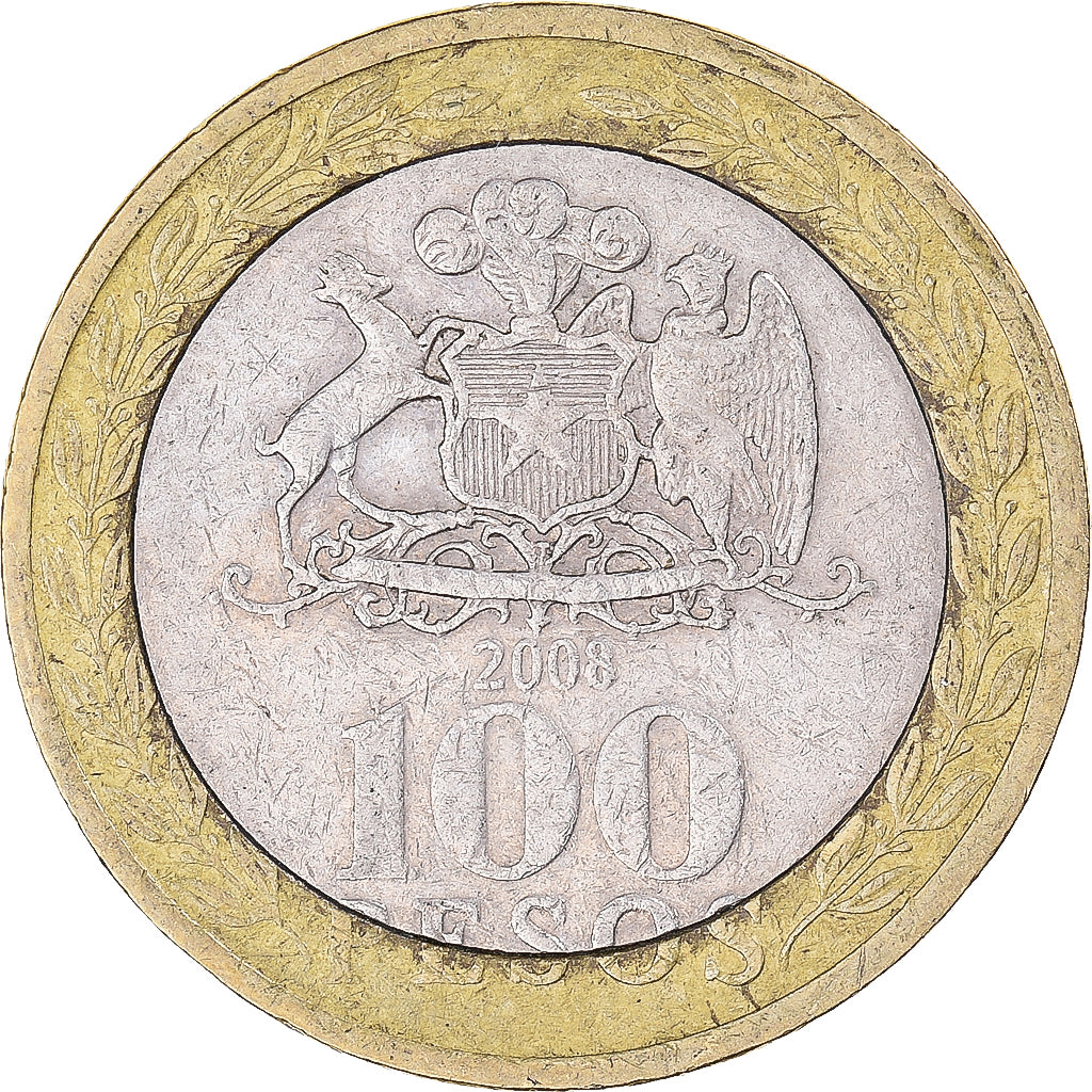 Moneta, Cile, 100 Pesos, 2008