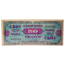 France, 50Francs, Flag/France, 1945, 14427428, VF(20-25), Fayette:24.1