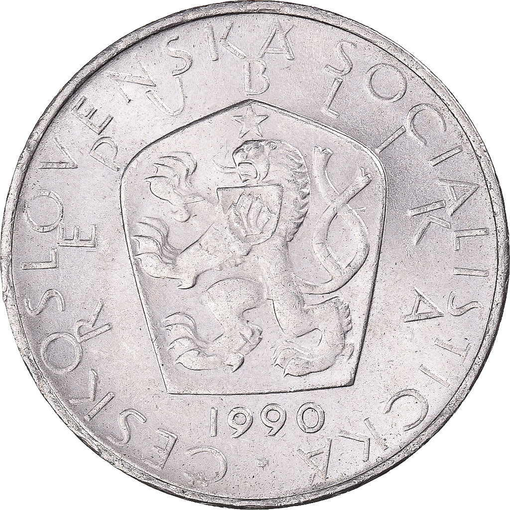 Coin, Czechoslovakia, 5 Korun, 1990