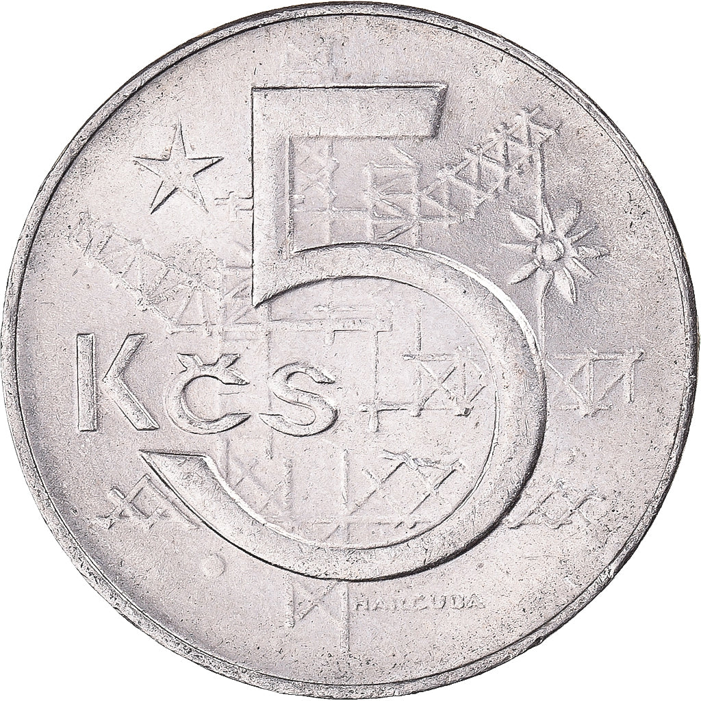 Coin, Czechoslovakia, 5 Korun, 1990
