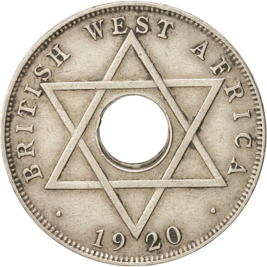 BRITISH WEST AFRICA, George V, 1/2 Penny, 1920, Heaton, EF(40-45), KM 8
