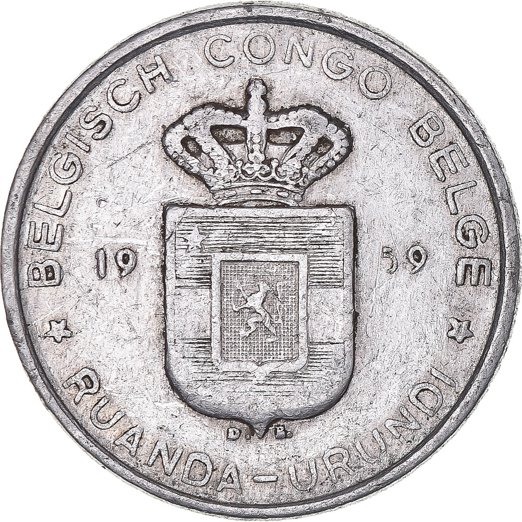 Moeda, Congo Belga, 5 Francs, 1959