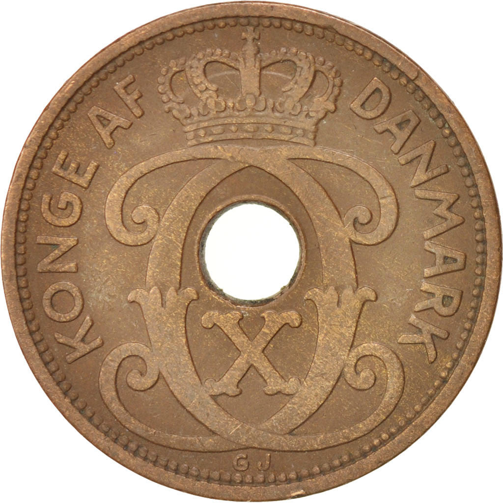 Denmark, Christian X, 5 Öre, 1929, Copenhagen, EF(40-45), Bronze, KM:828.2