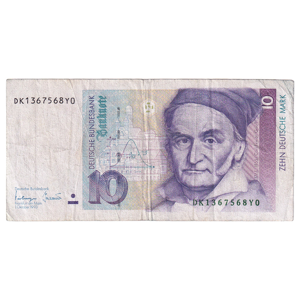Banknote, GERMANY - FEDERAL REPUBLIC, 10 Deutsche Mark, 1993, 1993-10-01