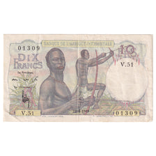 Banknote, French West Africa, 10 Francs, 1948, 1948-04-22, KM:37, EF(40-45)