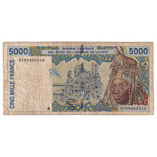 Banknote, West African States, 5000 Francs, Undated (1998), KM:113Ag, VF(20-25)