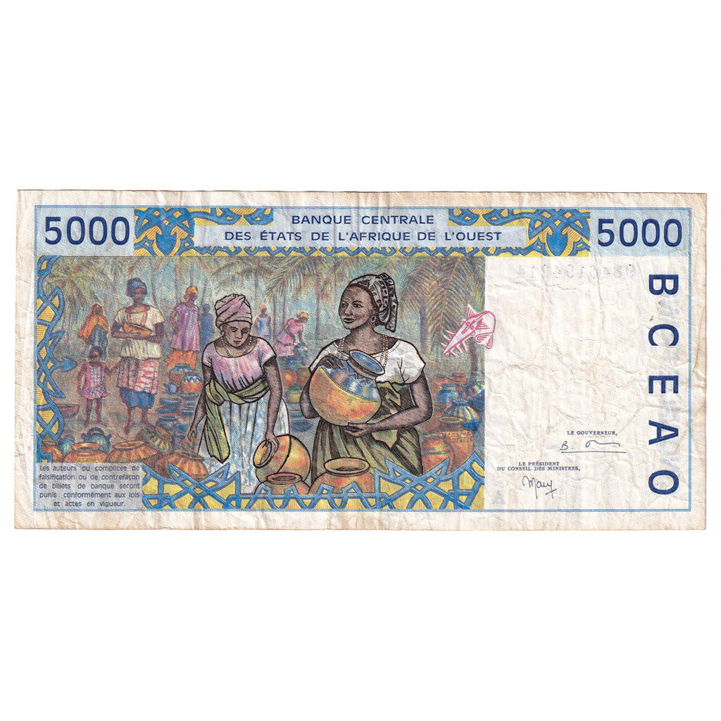 Banknote, West African States, 5000 Francs, KM:113Ah, EF(40-45)
