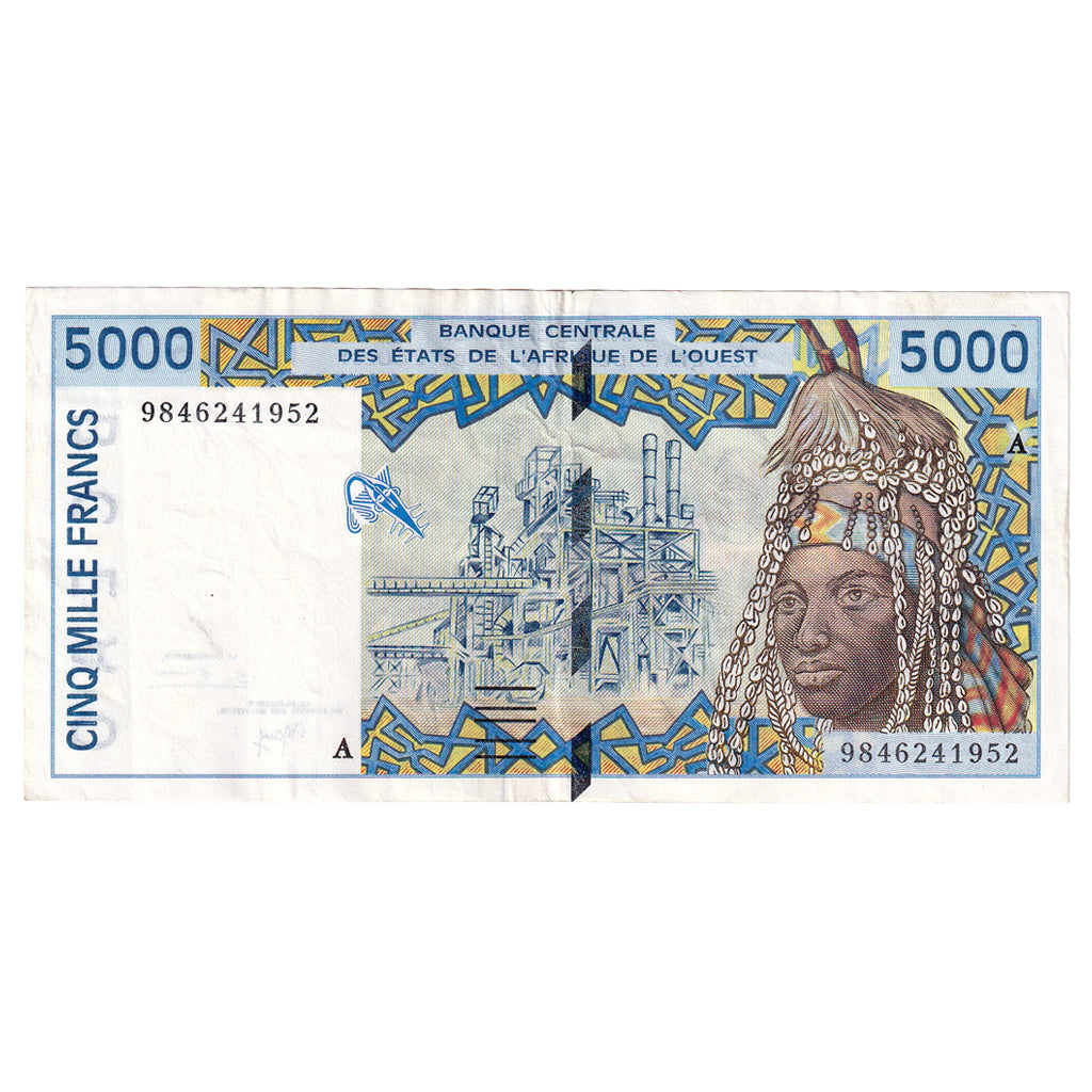 Banknote, West African States, 5000 Francs, KM:113Ah, EF(40-45)