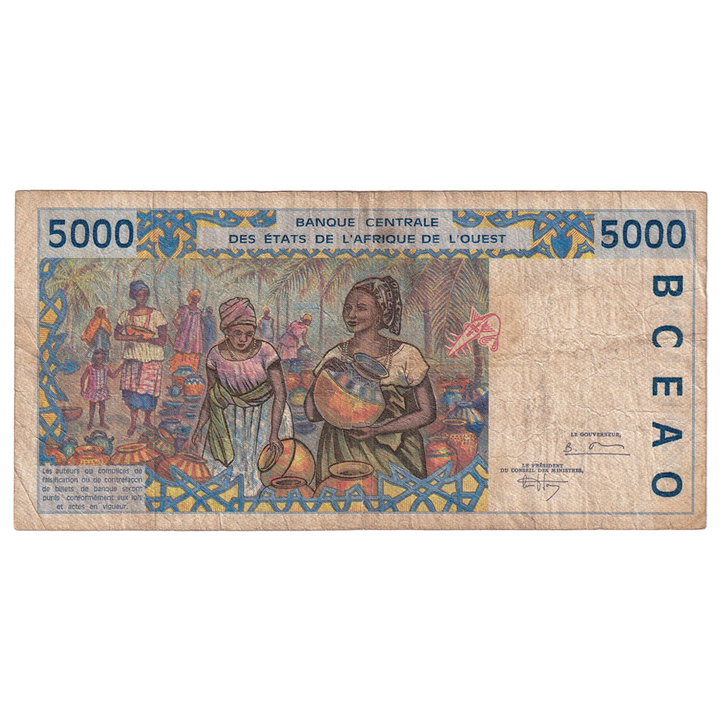 Banknote, West African States, 5000 Francs, KM:113Ad, VF(20-25)