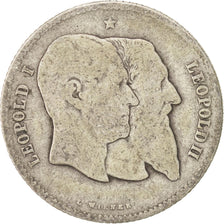 Coin, Belgium, Leopold II, Franc, 1880, F(12-15), Silver, KM:38