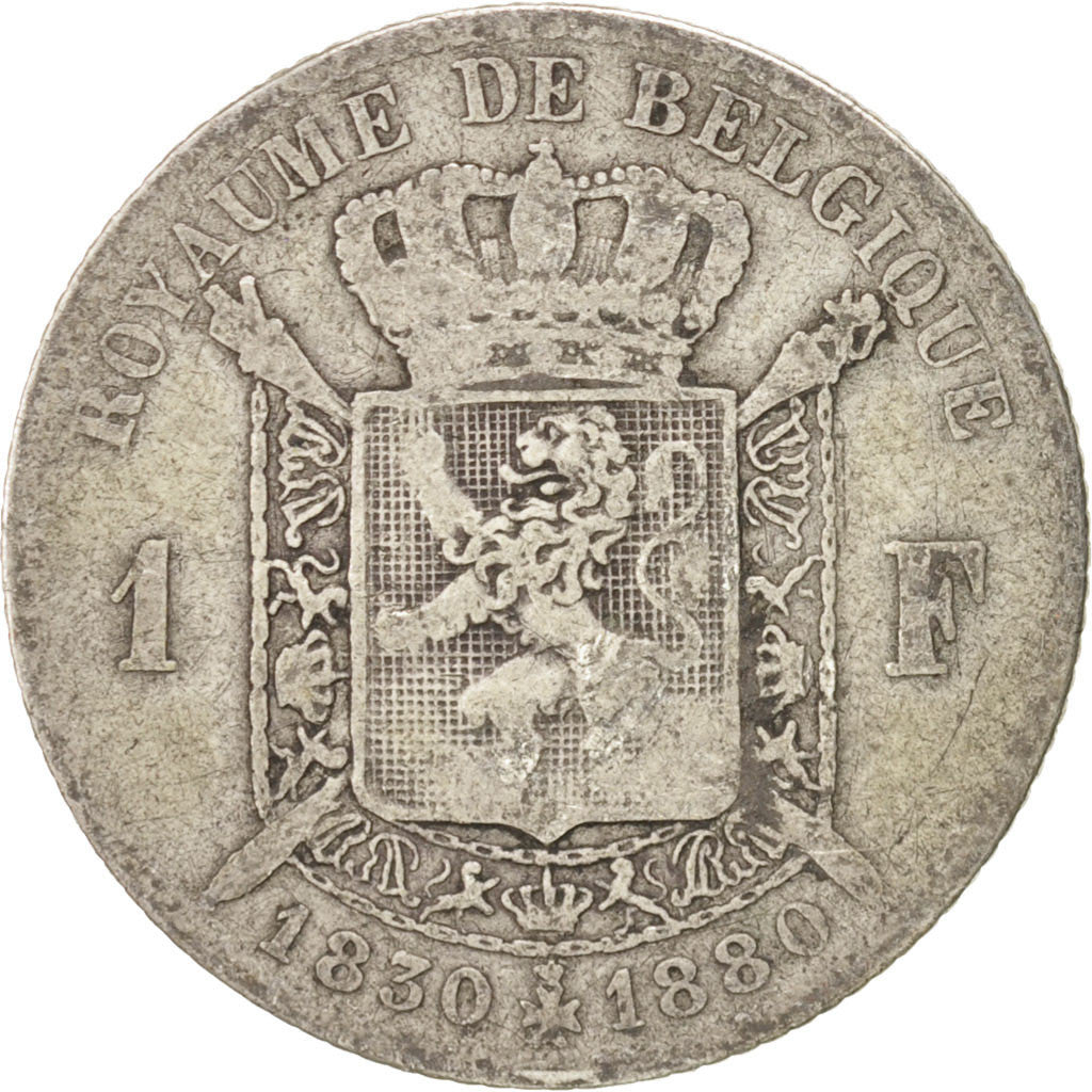 Coin, Belgium, Leopold II, Franc, 1880, F(12-15), Silver, KM:38
