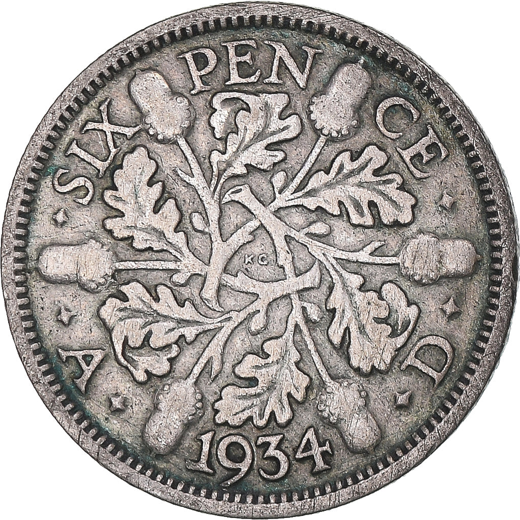Munten, Groot Bretagne, 6 Pence, 1934