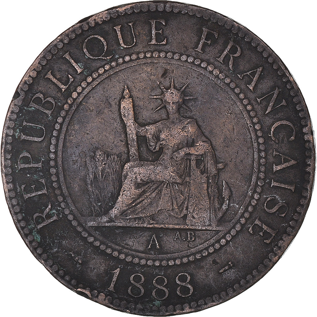 Moeda, INDOCHINA FRANCESA, Cent, 1888