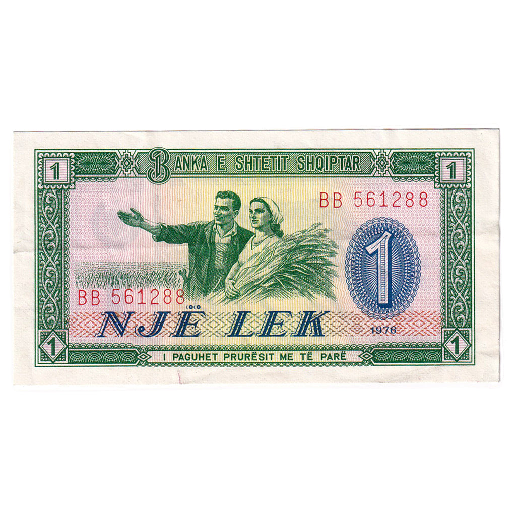 Billet, Albanie, 1 Lek, 1976, KM:40a, TTB+