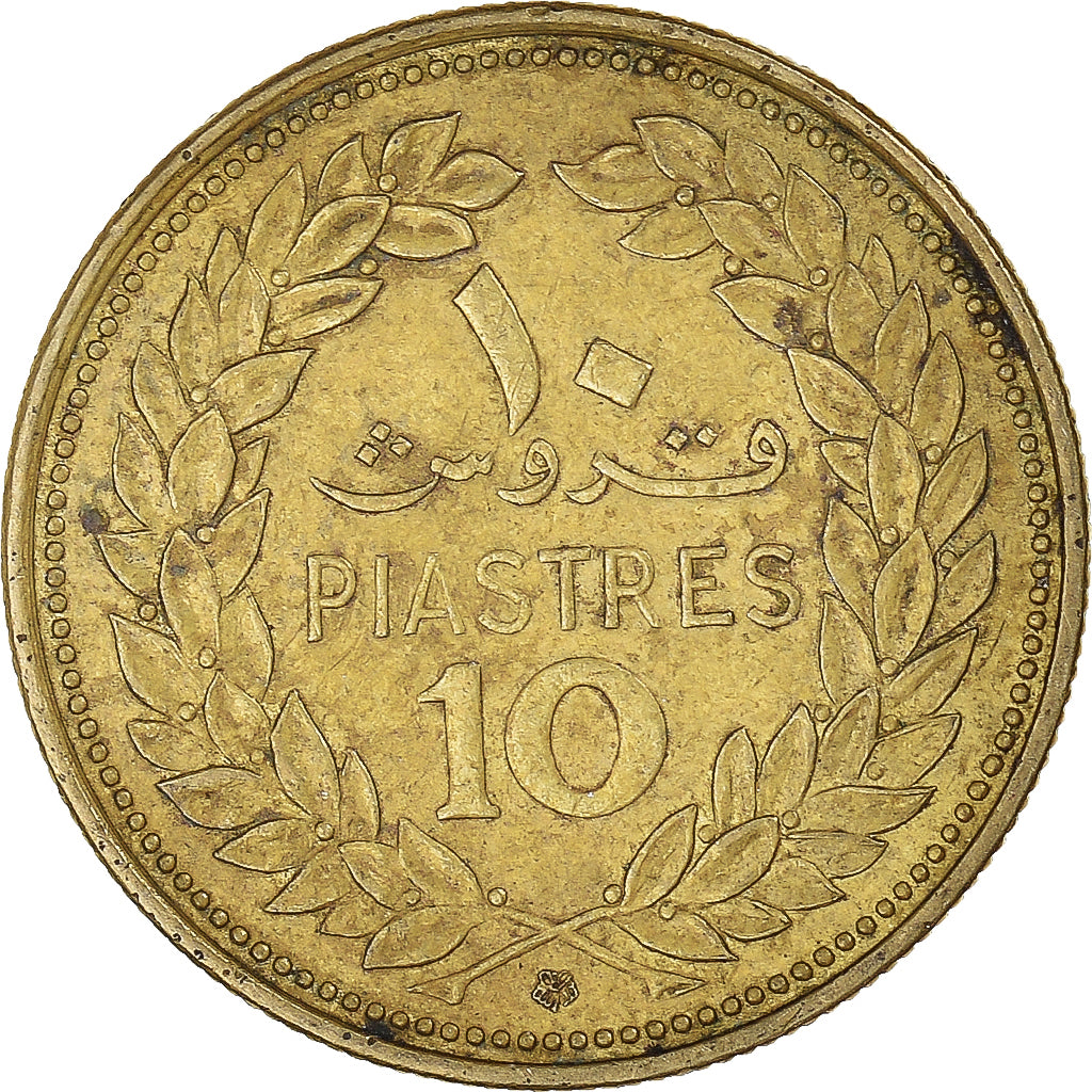 Moeda, Líbano, 10 Piastres, 1972