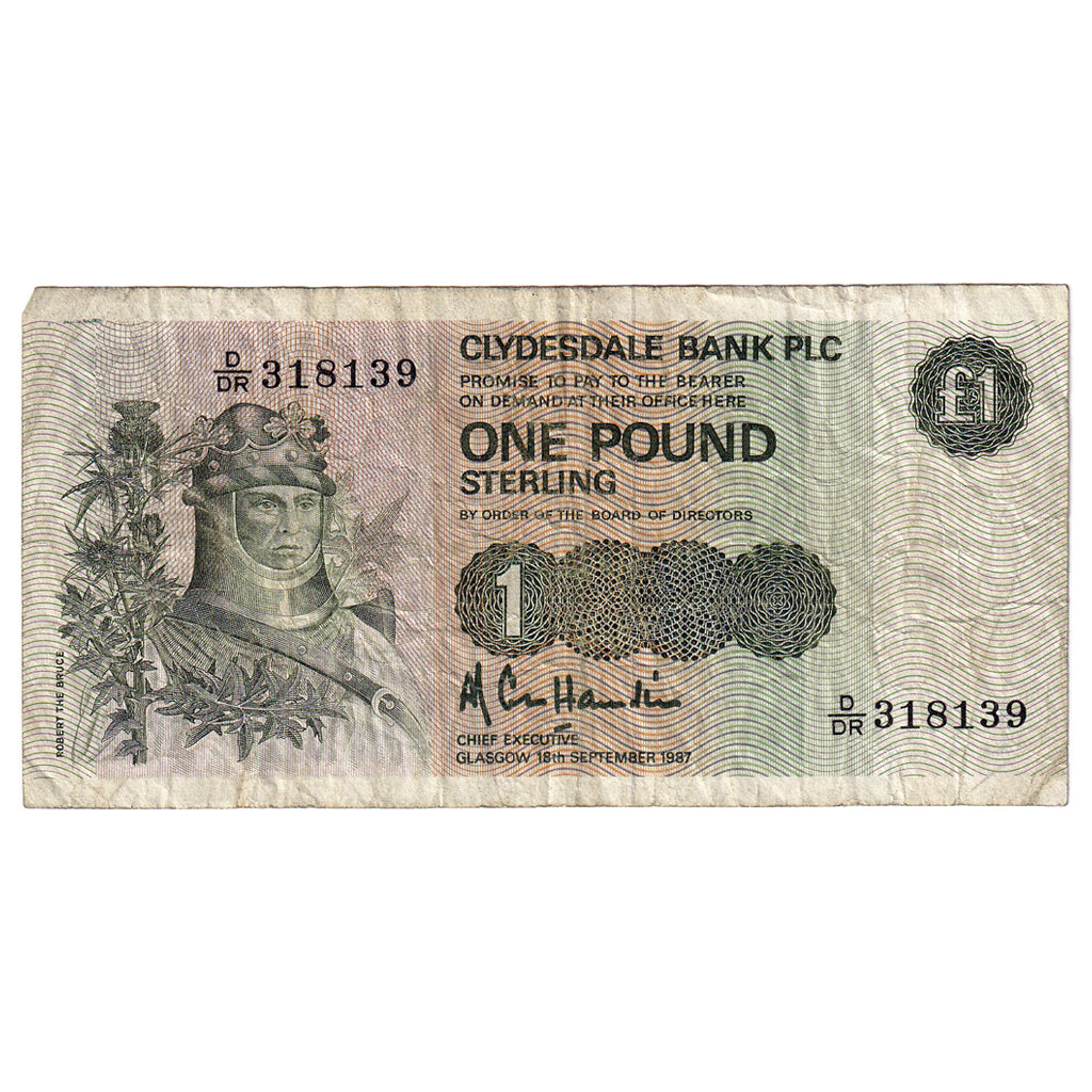 Banknote, Scotland, 1 Pound, 1987, 1987-09-01, KM:211d, VG(8-10)