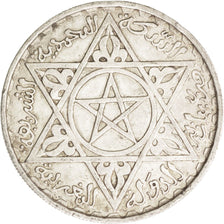 Morocco, Mohammed V, 200 Francs, 1953, Paris, AU(55-58), Silver, KM:53