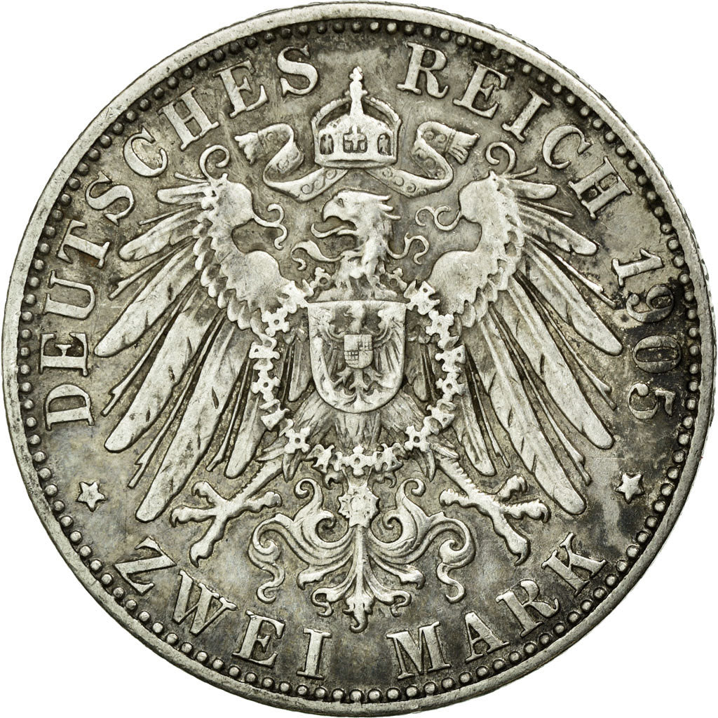Coin, German States, BAVARIA, Otto, 2 Mark, 1905, Munich, EF(40-45), Silver