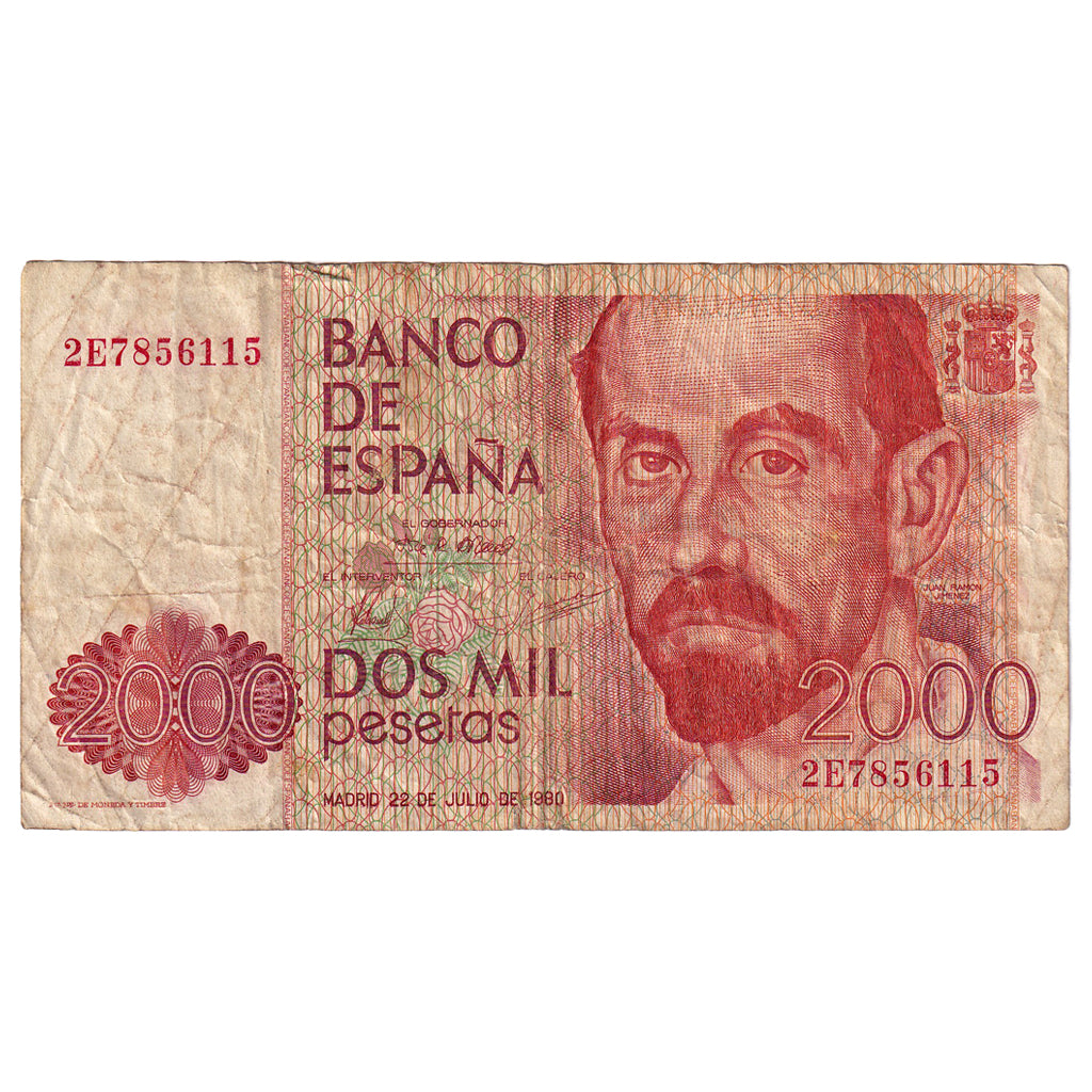 Billet, Espagne, 2000 Pesetas, 1980, 1980-07-22, KM:159, B