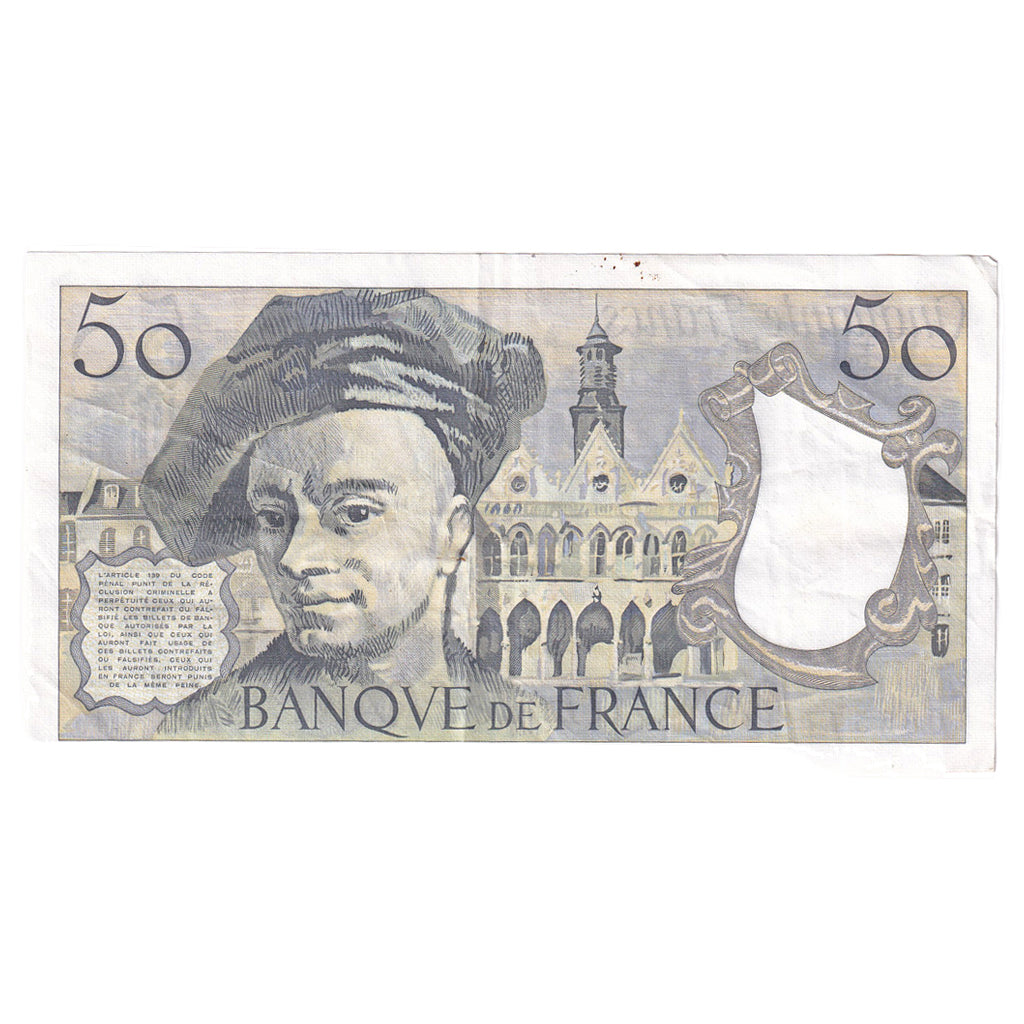 France, 50 Francs, Quentin de La Tour, 1986, T.46, EF(40-45), Fayette:67.12