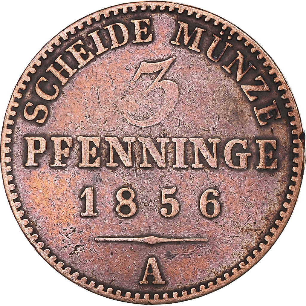 Coin, German States, 3 Pfennig, 1856