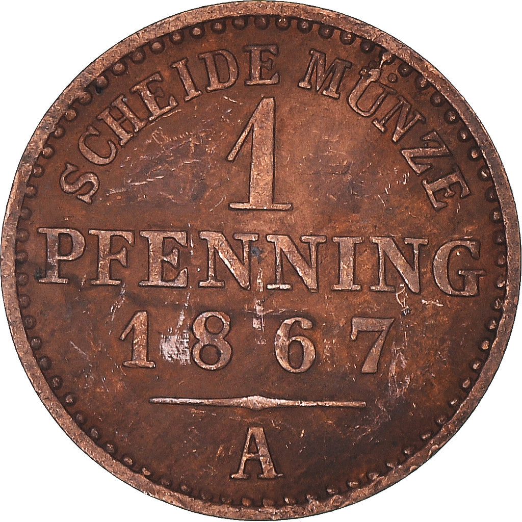 Münze, Deutsch Staaten, Pfennig, 1867
