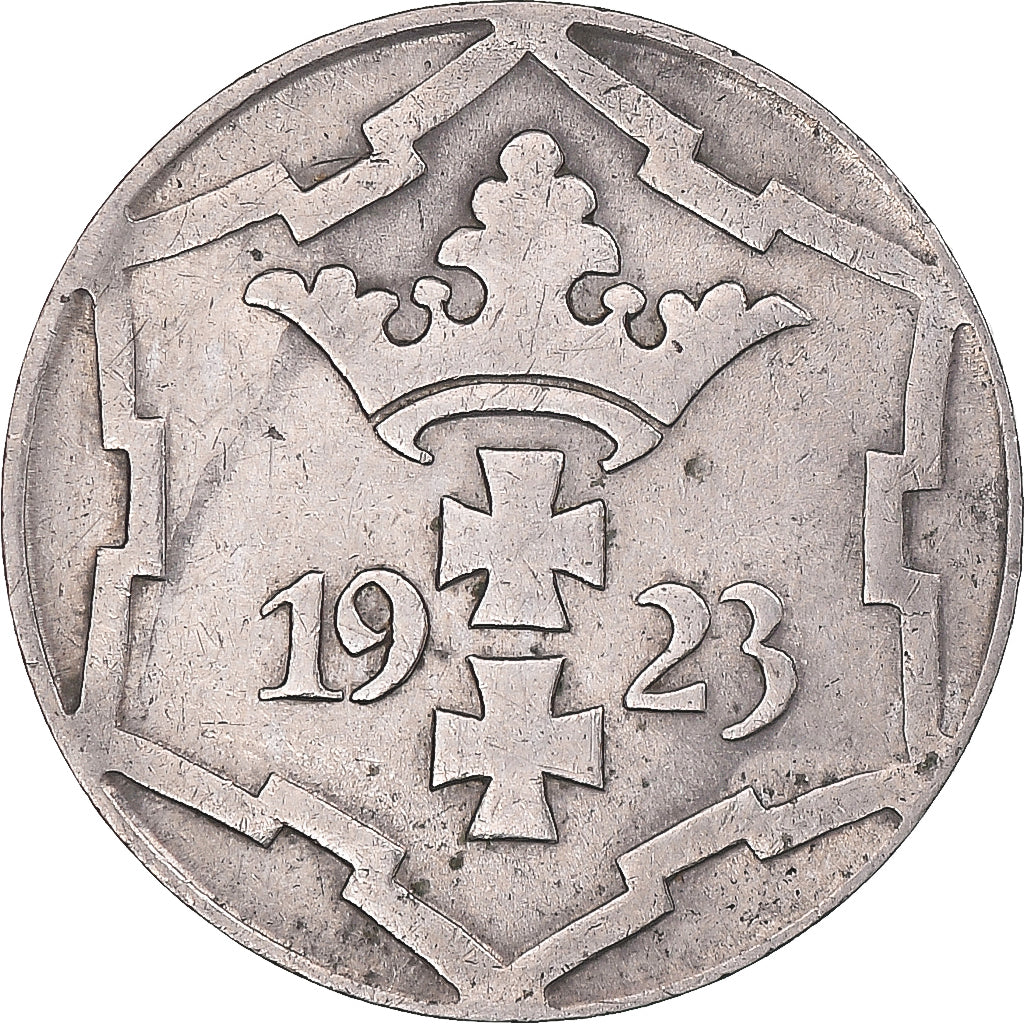 Coin, DANZIG, 10 Pfennig, 1923