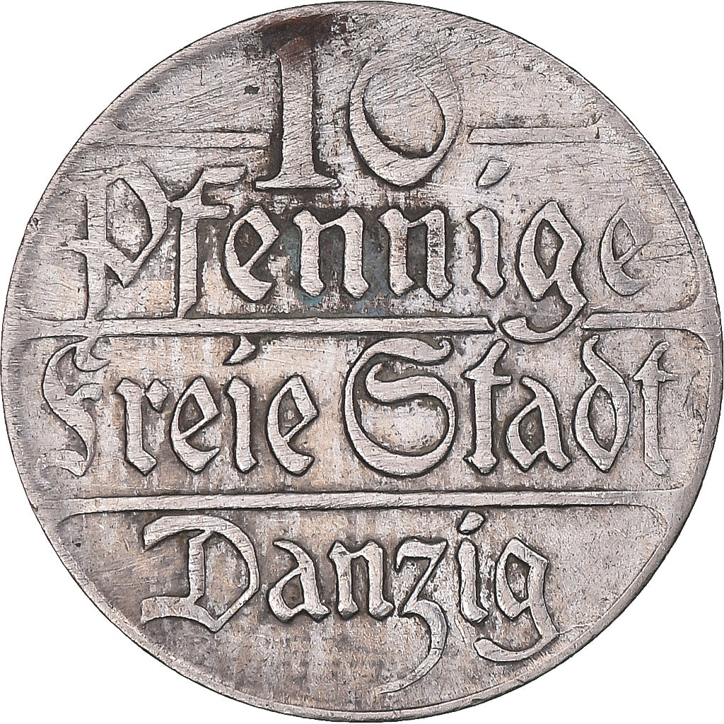 Coin, DANZIG, 10 Pfennig, 1923