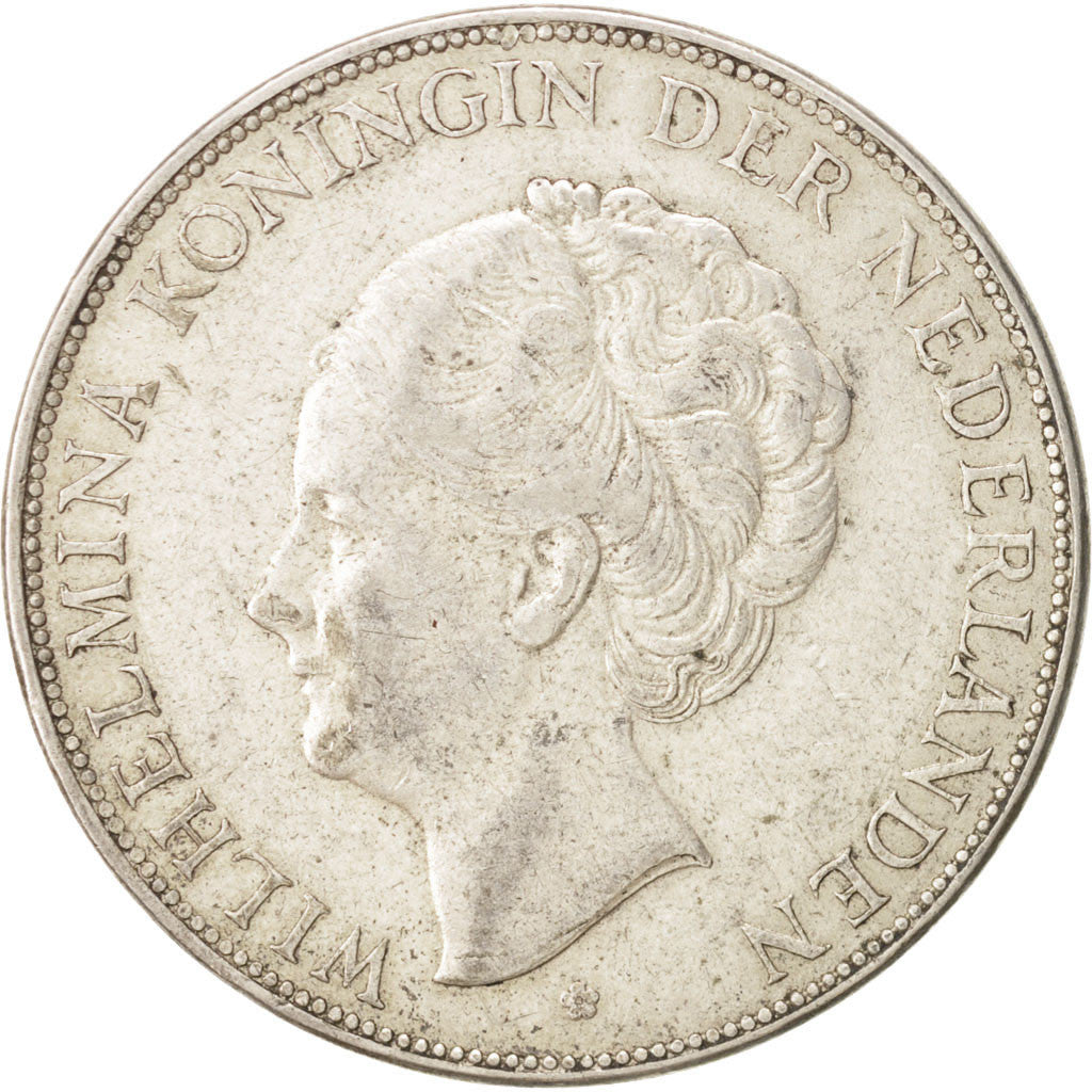 Netherlands, Wilhelmina I, 2-1/2 Gulden, 1930, EF(40-45), Silver, KM:165